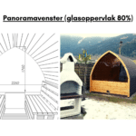 Panoramavenster glasoppervlak 80 voor buitensauna