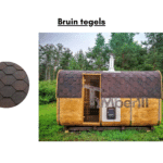 Bruin tegels voor een rechthoekige sauna