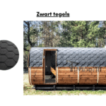 Zwart tegels voor een rechthoekige sauna